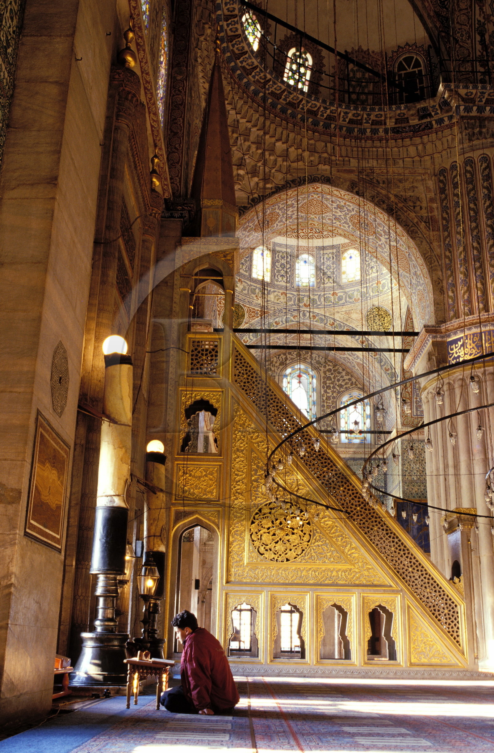 Turquie, Istanbul, centre historique classé Patrimoine Mondial de l'UNESCO, quartier de Sultanahmet, la mosquée Sultan Ahmet Camii (Mosquée Bleue)