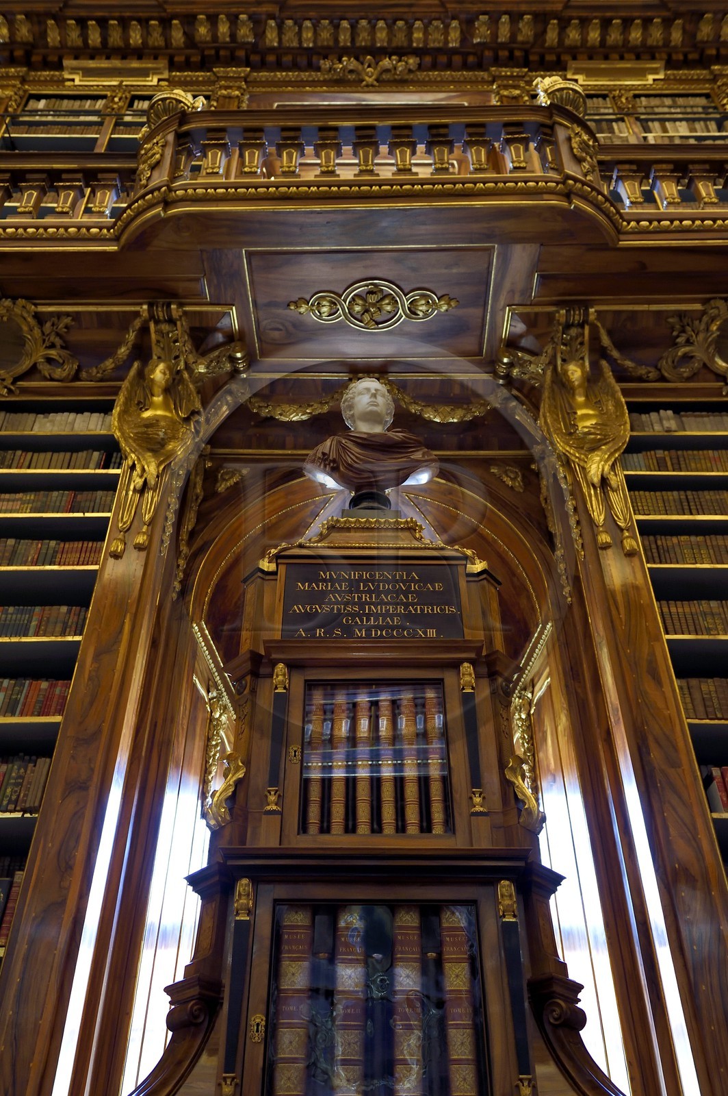 République Tchèque, Prague, centre historique classé Patrimoine Mondial de l'UNESCO, quartier de Strahov, bibliothèque du Monastère de Strahov, bibliothèque philosophique, livres offerts par l'impératrice Marie Louise épouse de Napoléon Ier