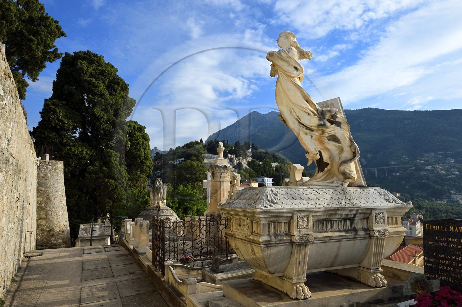 France, Alpes-Maritimes (06), Menton, la vieille ville, cimetière du Vieux-Chateau, cimetière marin