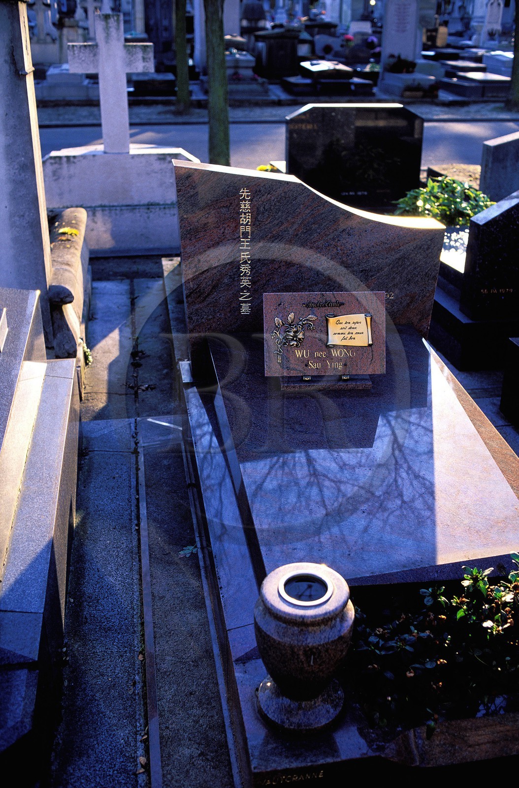 France, Paris (75014), cimetière du Montparnasse, tombe asiatique