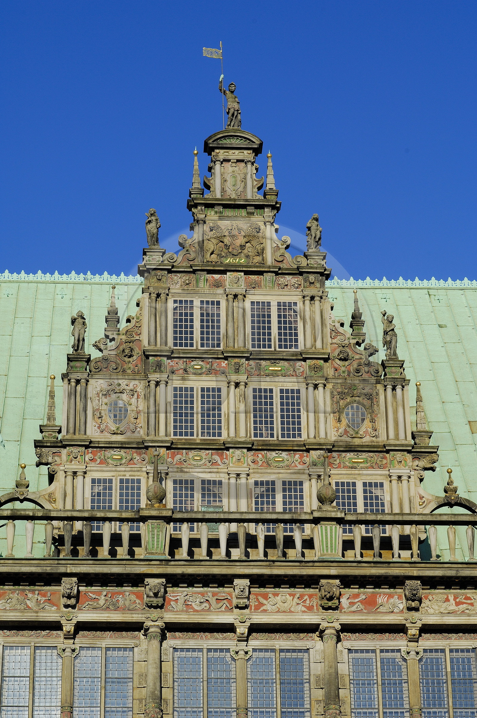 Allemagne, Breme (Bremen)), facade de l'Hotel de ville (Rathaus)
