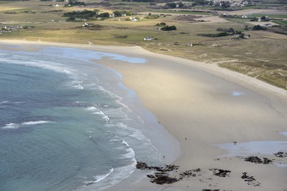 France, Finistere, Saint Guénolé beach (aerial view)