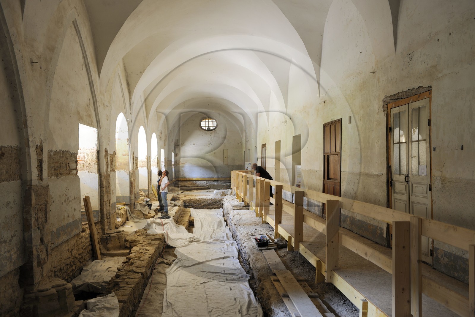 France, Saône et Loire (71), ancienne abbaye de Cluny, fouilles de Cluny 2 dans les locaux de l'école des Arts et Métiers (mention obligatoire RMN)