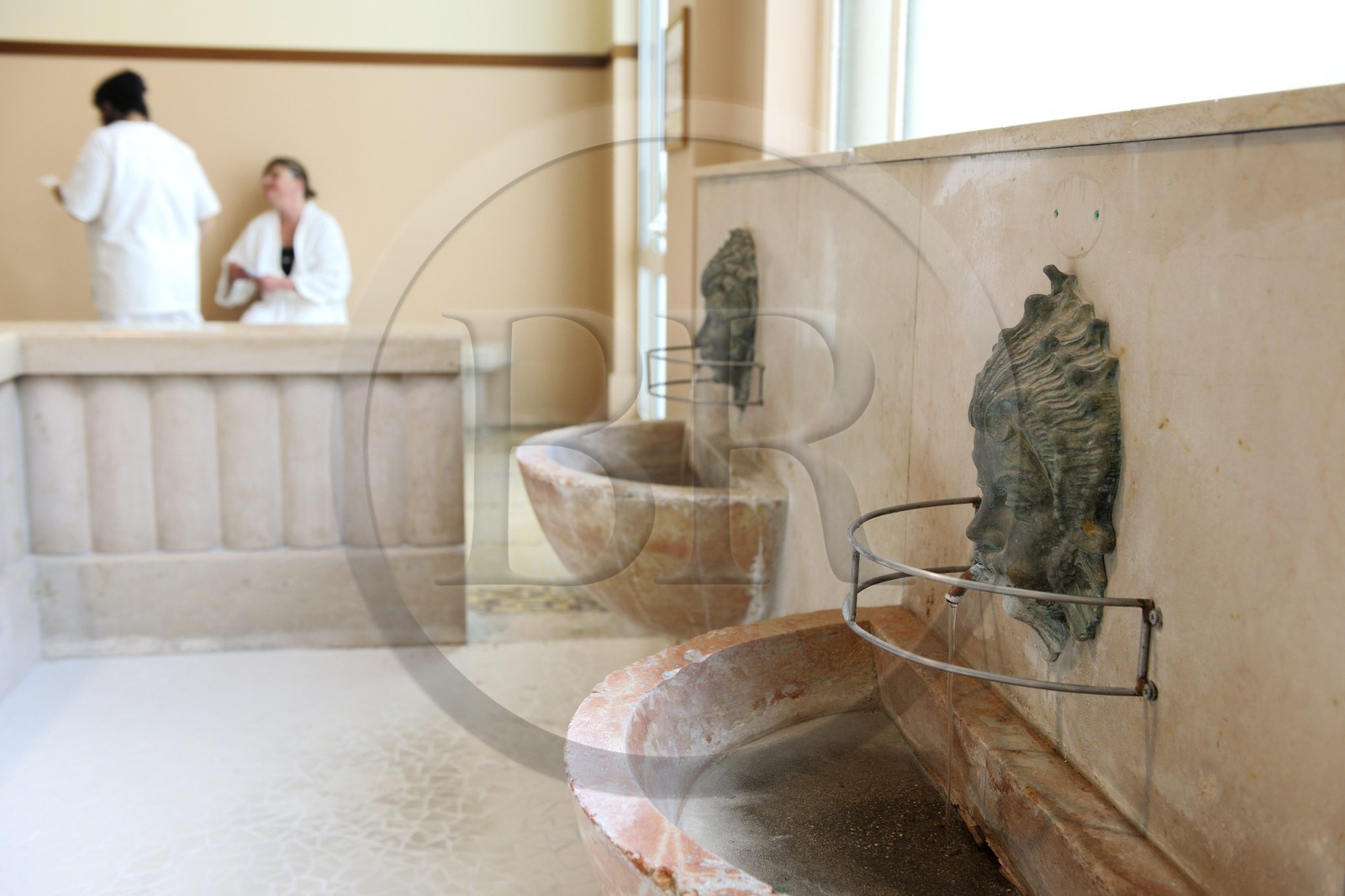 France, Vosges (88), Station thermale de Bains-les-Bains, une source dans les thermes