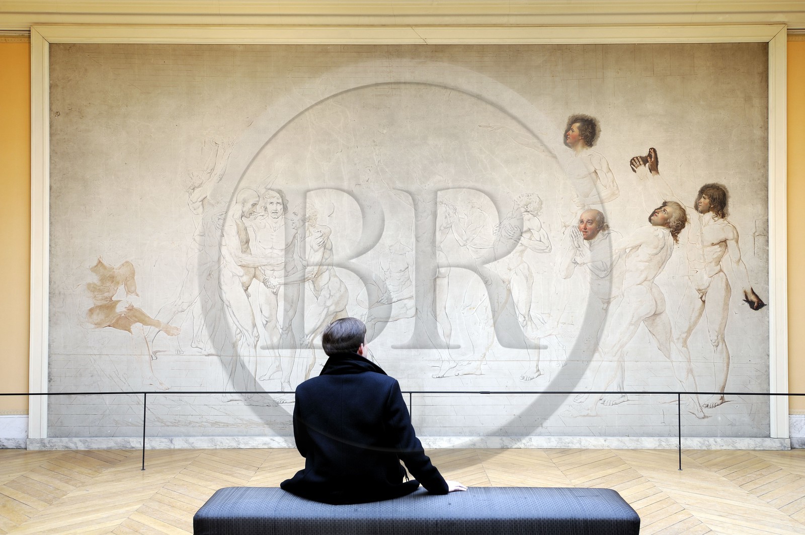 France, Yvelines (78), château de Versailles, classé Patrimoine Mondial de l'UNESCO, esquisse du Serment du Jeu de Paume par Jacques-Louis David