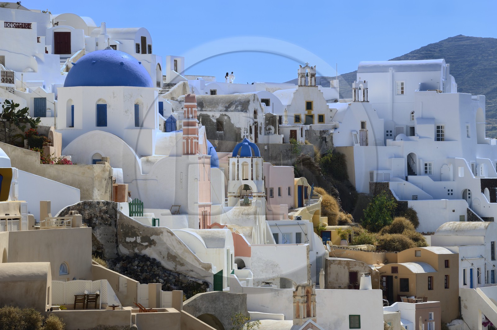 Grèce, Les Cyclades, mer Égée, île de Santorin (Thira ou Théra), village de Oia