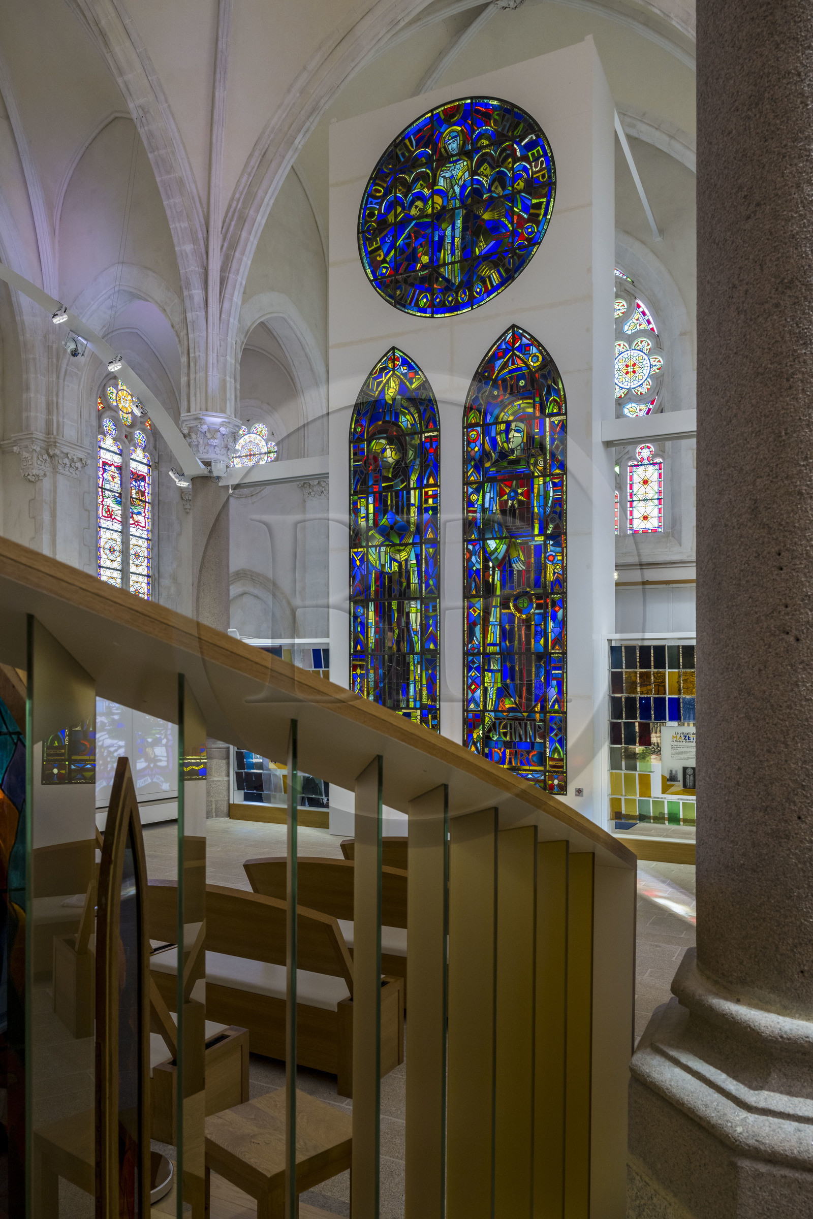 France, Vendée (85), Mortagne-sur-Sèvre, l'église Saint-Hilaire, église et centre d'interprétation du vitrail