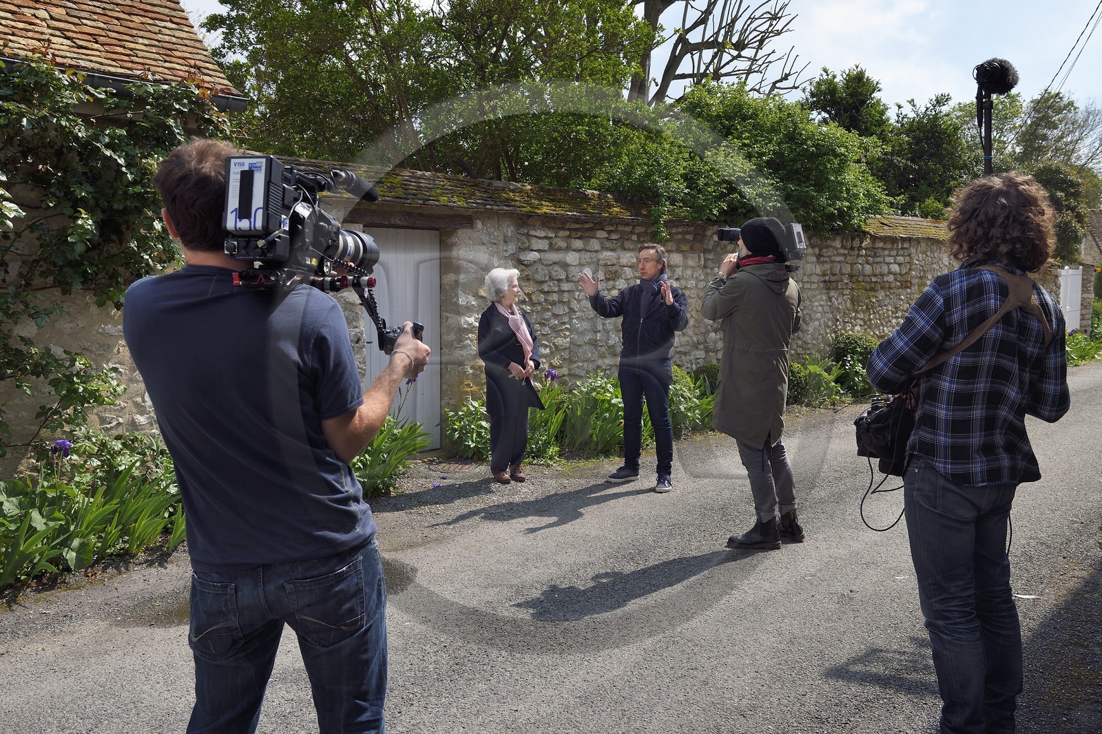 France, Yvelines, Montchauvet, shooting for the television of the Preferred Village of the French (Village Préféré des Français) with Stéphane Bern