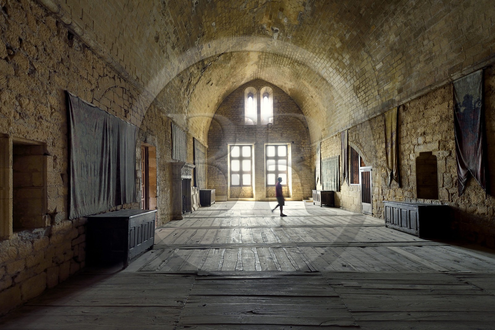 France, Dordogne (24), Périgord Noir, vallée de la Dordogne, Beynac-et-Cazenac, labellisé Les Plus Beaux Villages de France, le chateau du XIIIème siècle, la salle de Réunion des États du Périgord