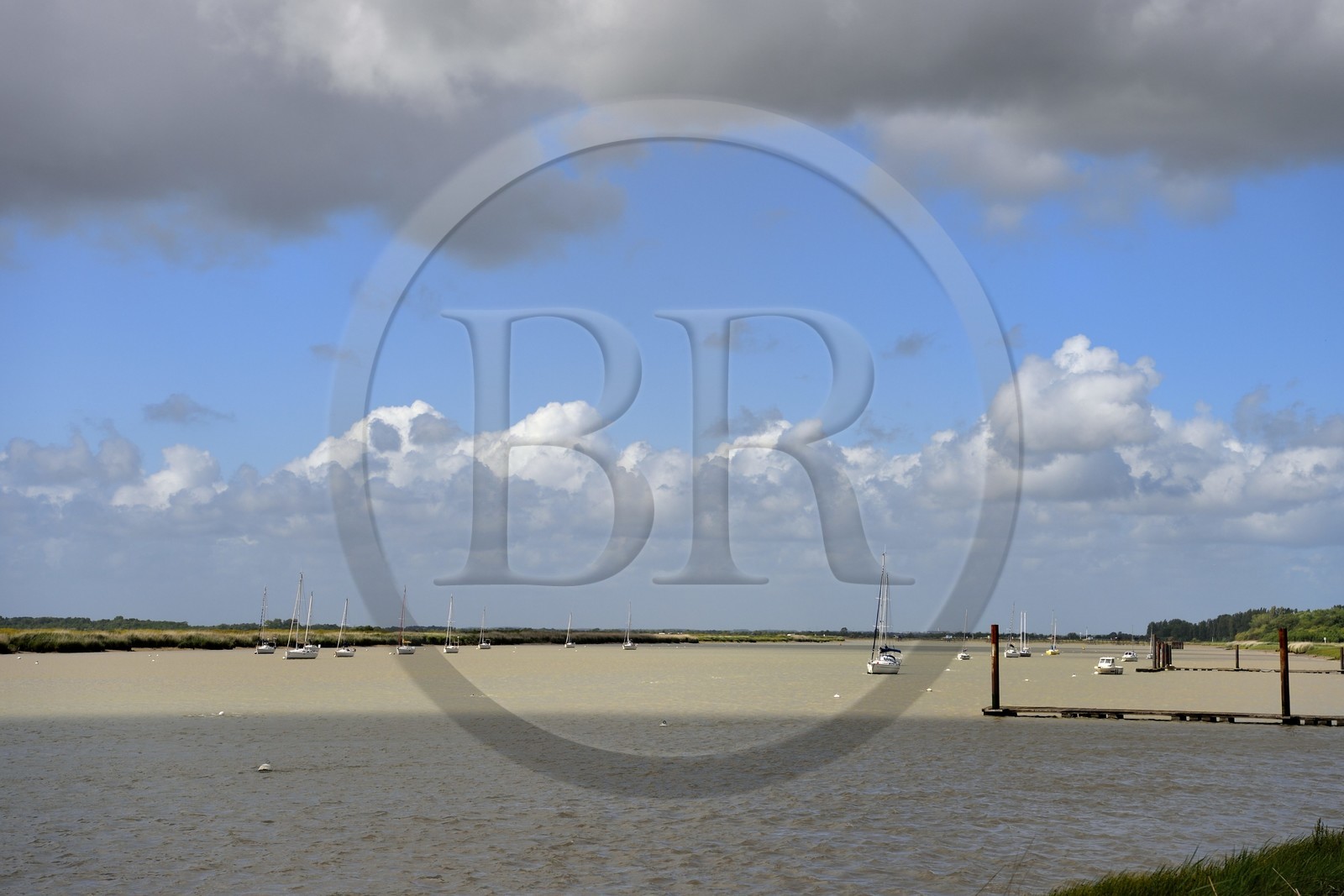 France, Charente-Maritime, Rochefort, the Charente estuary towards Vergeroux