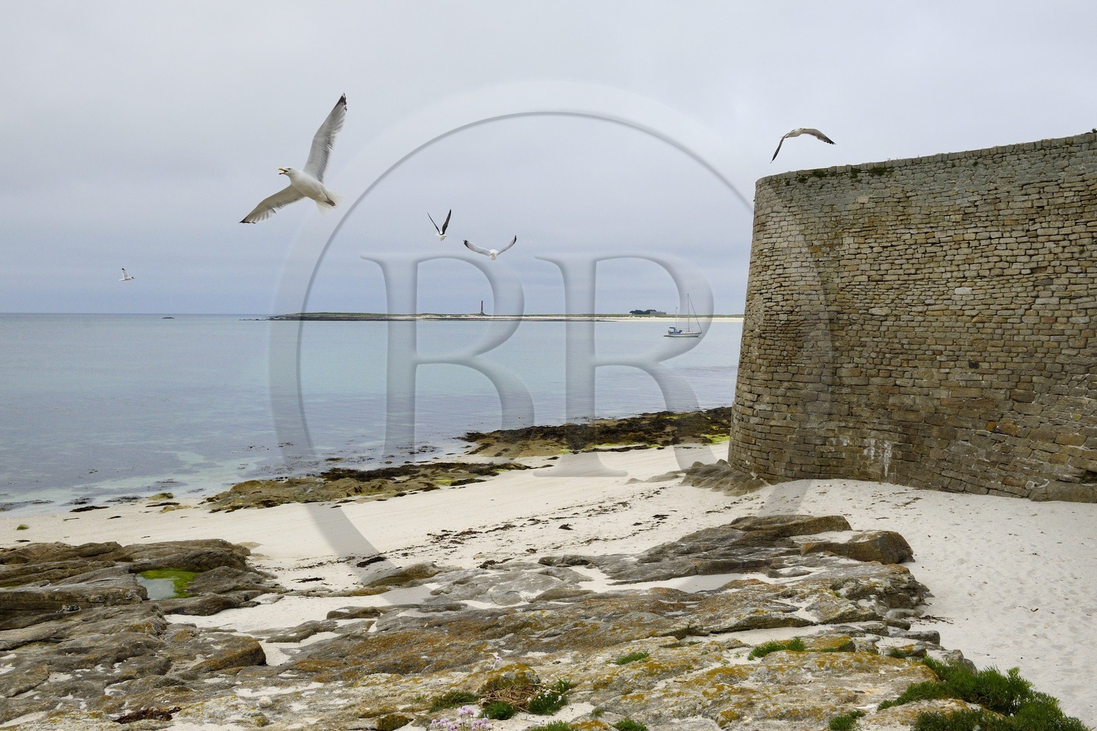 France, Finistere, La Foret Fouesnant, Glenan islands, St Nicolas Island, Fort Cigogne on Cigogne Island