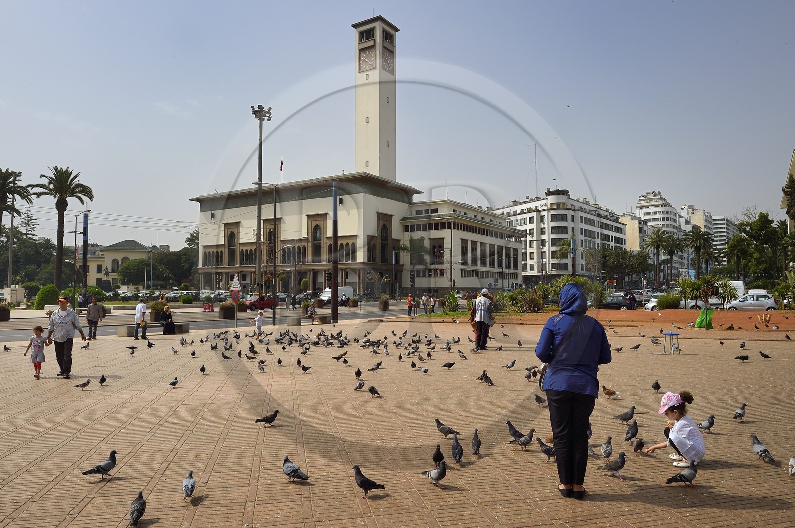 Maroc, Casablanca, la Wilaya du Grand Casablanca (ex Hotel de Ville) place Mohammed V, construit entre 1928 et 1936 par l'architecte Marius Boyer