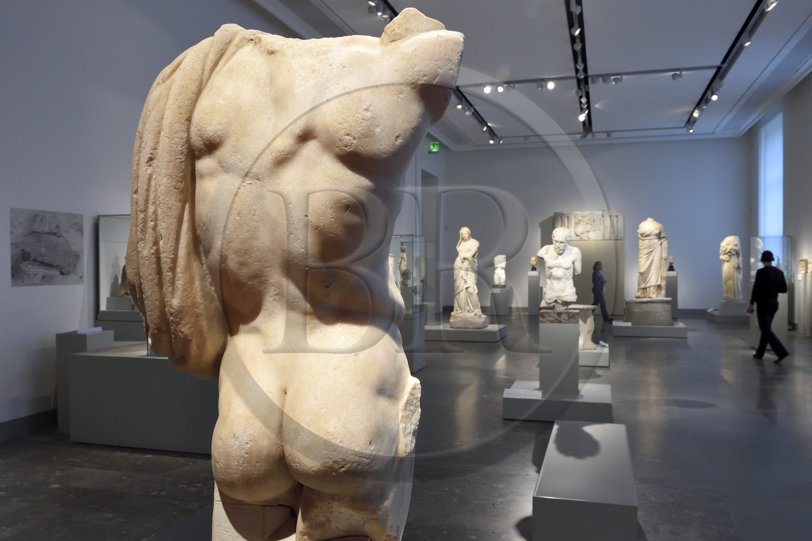 Allemagne, Berlin, l'Ile aux musées, classée Patrimoine Mondial de l'UNESCO, Altes Museum abritant une collection d'oeuvres antiques, Torse d'un souverain ou héros grec d'après un original autour de 150 avant JC