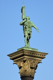 Suède, Stockholm, île de Gamla Stan (vieille ville), Hôtel-de-Ville (Stadshuset), le monument Engelbrekt à la gloire du héros national