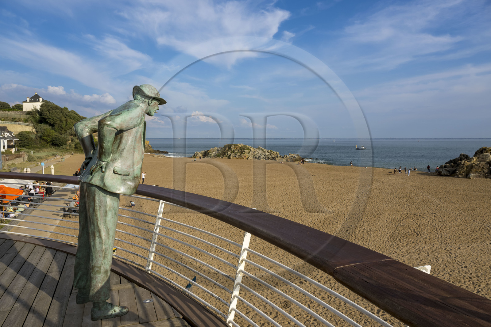 France, Loire-Atlantique (44), Estuaire de la Loire, Saint-Nazaire,  plage de Saint-Marc-sur-Mer, statue de M. Hulot, personnage des films de Jaques Tati