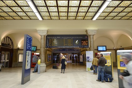 France, Moselle (57), Metz, quartier impérial, la gare de Metz, édifiée de 1905 à 1908 par l'architecte berlinois Jurgen Kruger est inscrite monument historique