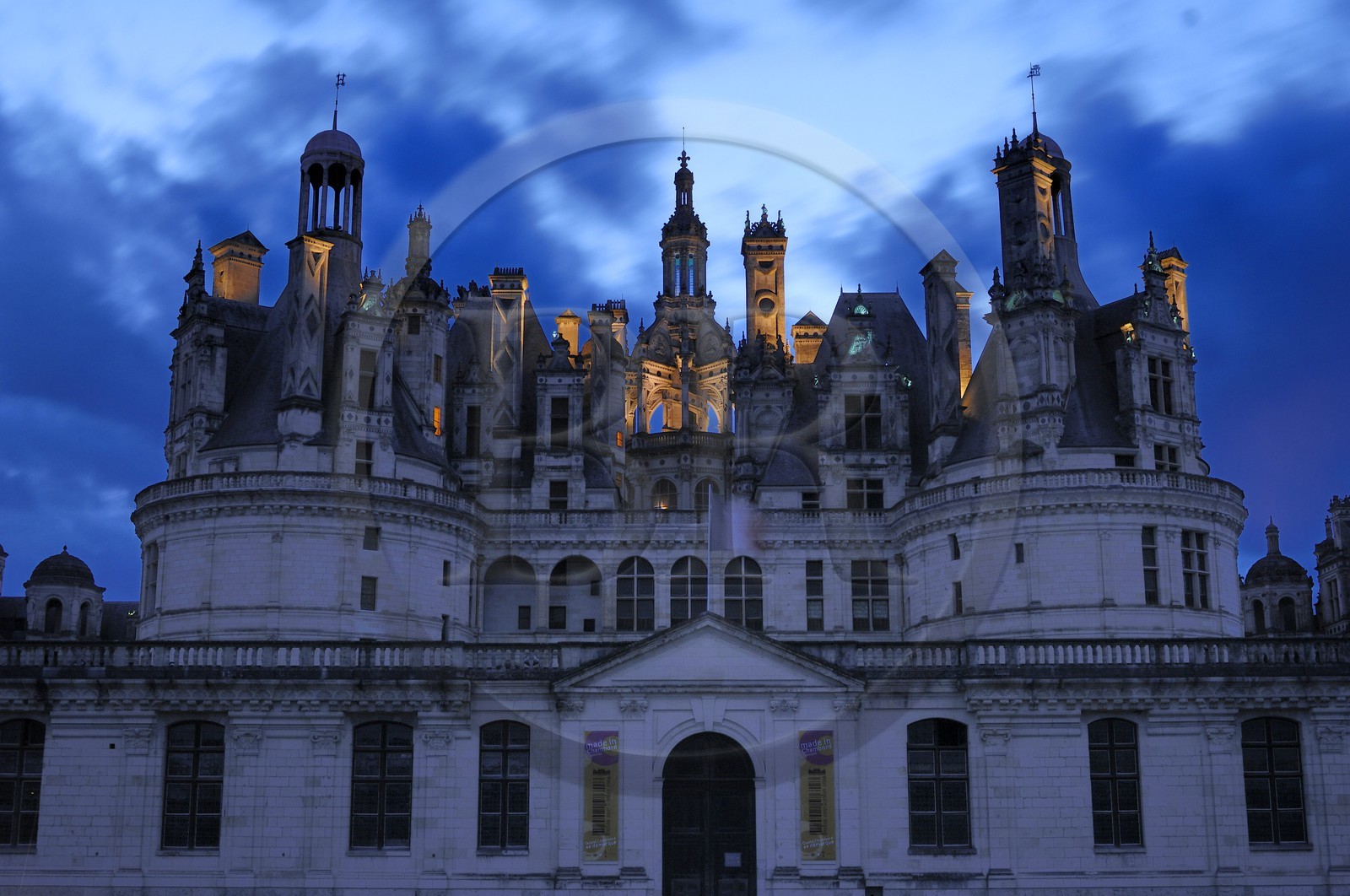 France, Loir et Cher (41), Vallée de la Loire classée Patrimoine Mondial de l' UNESCO, château de Chambord de nuit