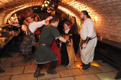 France, Paris, the Saint-Sabin cellars, medieval tavern