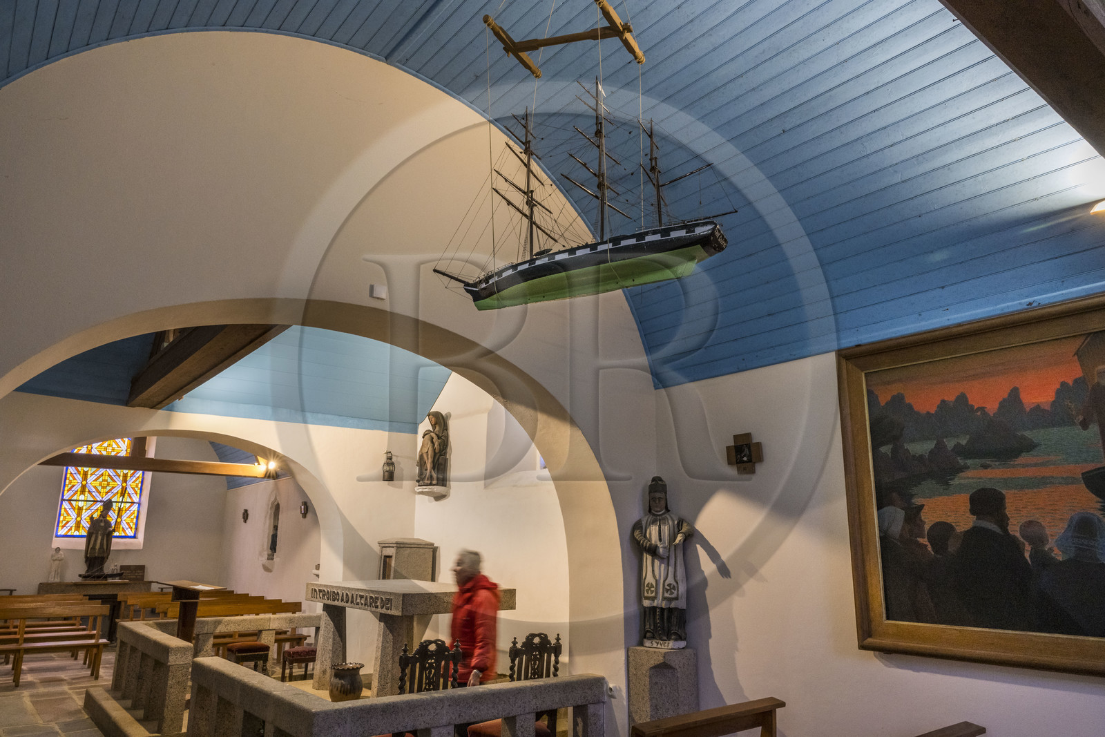 France, Côtes-d'Armor (22), Côte de Granit Rose, Perros-Guirec, Ploumanac'h, la chapelle Saint-Guirec