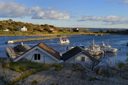 Sweden, Västra Götaland, Koster Islands, Sydkoster, fishing boat in Ekenäs port