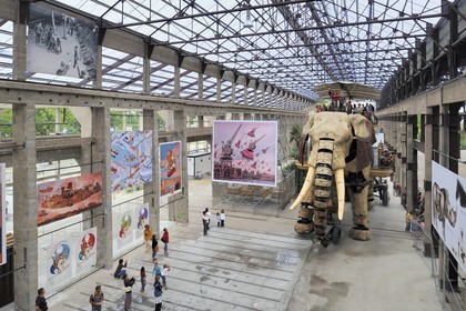 France, Loire-Atlantique (44), Nantes, l'Ile de Nantes, les hangars des anciens chantiers navals, les Machines de l'Ile, l'éléphant, automate
