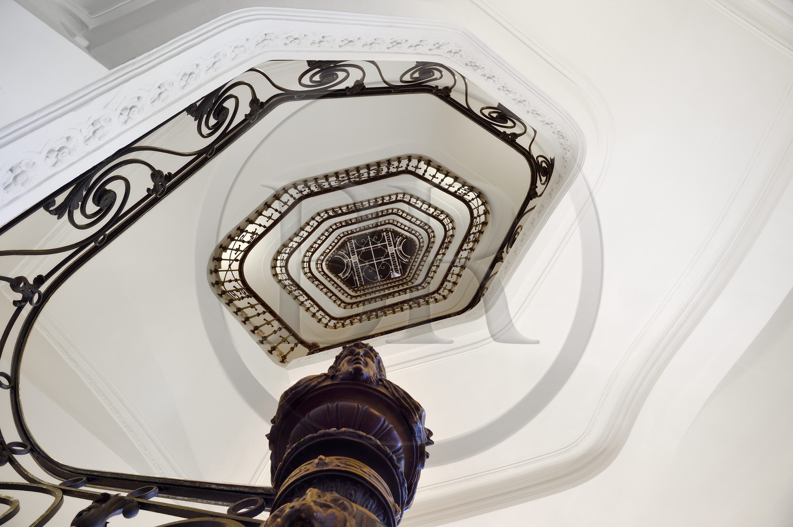 France, Alpes-Maritimes, Cannes, the Carlton palace on the boulevard de la Croisette, the staircase