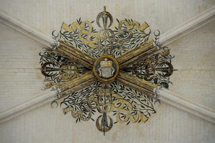 France, Val-de-Marne (94), Vincennes, le château de Vincennes, la Sainte Chapelle, clef de voute