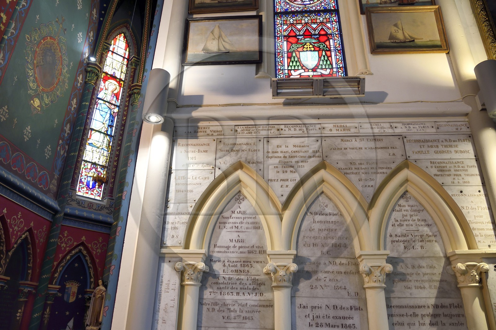 France, Seine Maritime, the town of Sainte Adresse in the neibourhood of Le Havre, the Notre-Dame-des-Flots Chapel built in 1857