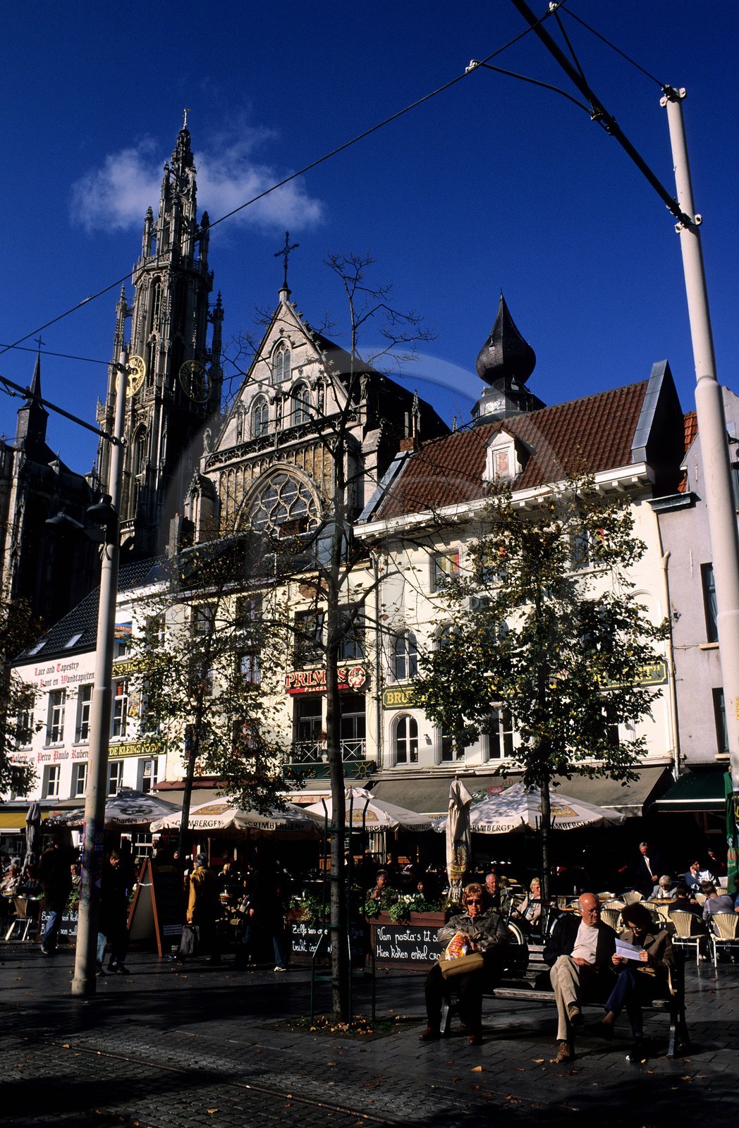Belgique, Flandre, Anvers (Antwerpen), la Groenplaats adjacente à la cathédrale