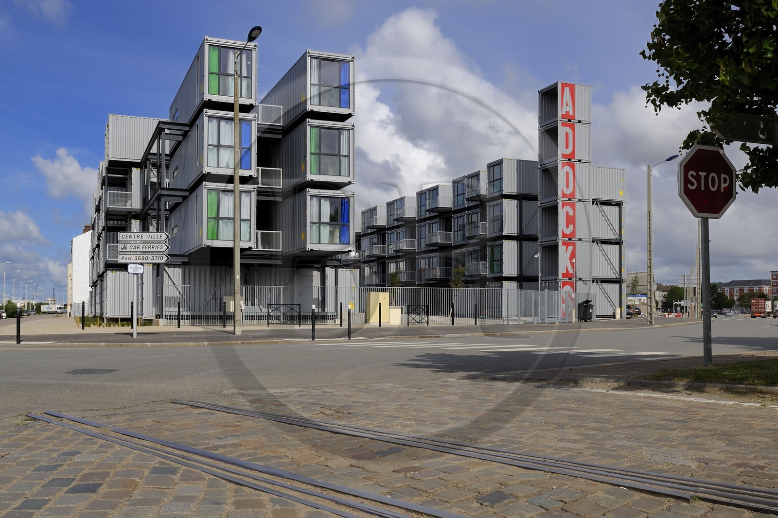 France, Seine-Maritime (76), Le Havre, quartier de l'Eure, résidence étudiante A'docks crée à partir de conteneurs de fret