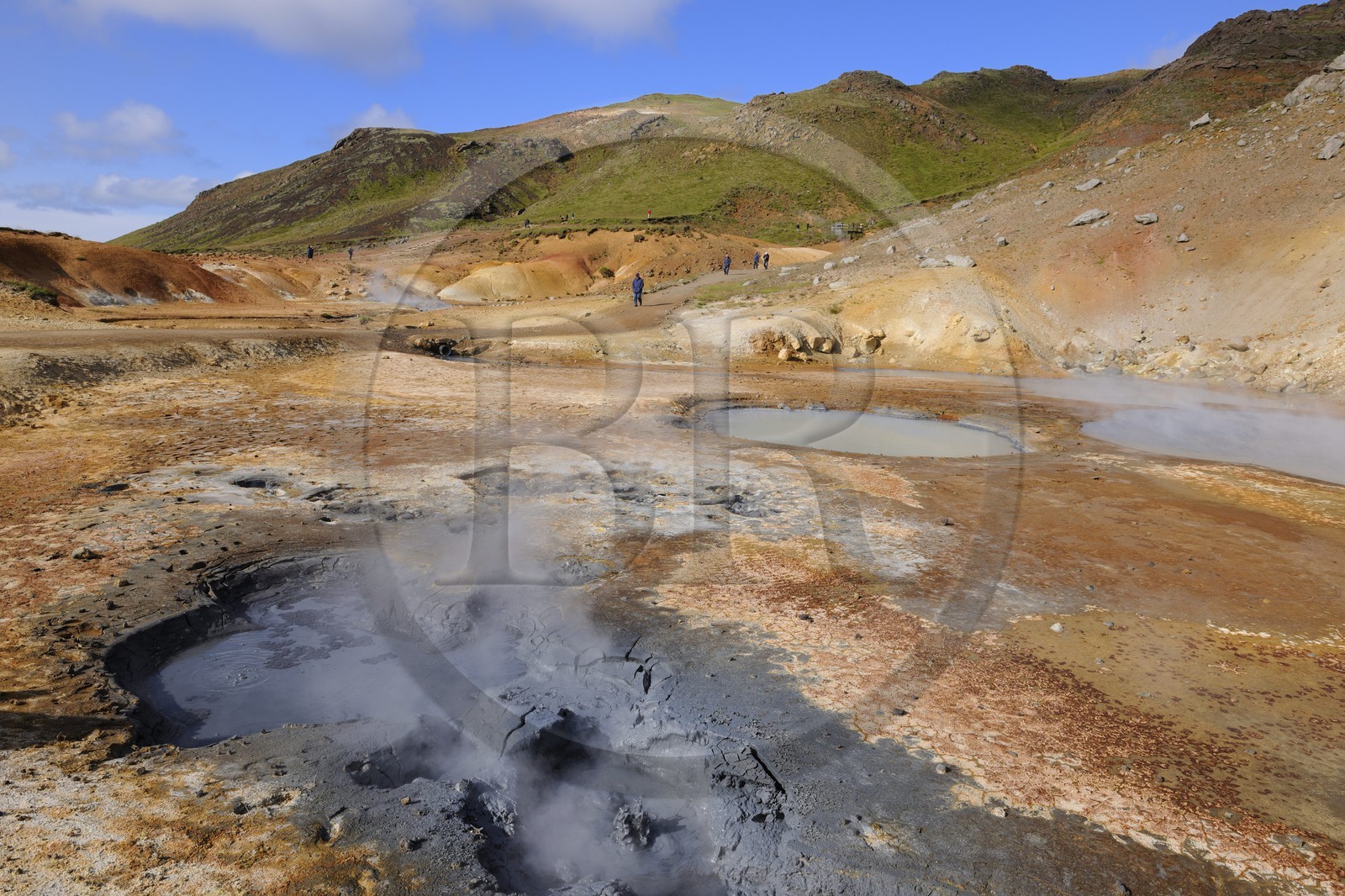 Iceland, Reykjavik region, Krisuvik Valley, solfatares and fumaroles of Seltun geothermical area