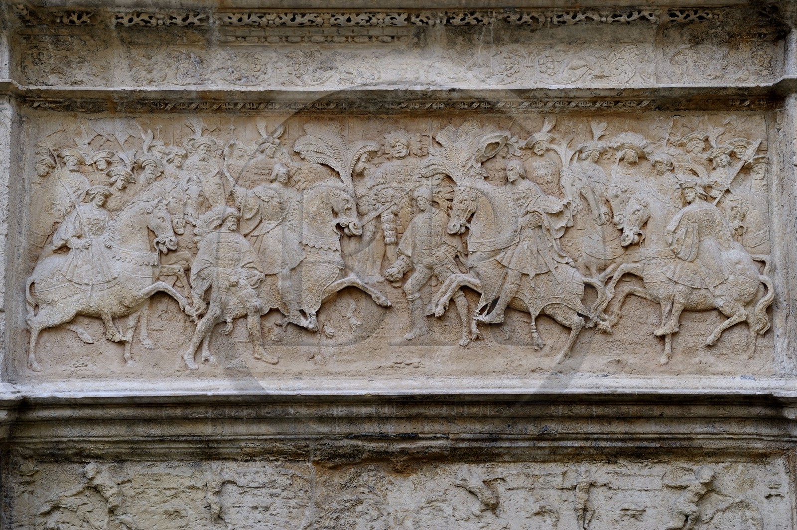 France, Seine-Maritime (76), Rouen, place de la Pucelle, Hôtel de Bourgtheroulde a été bati dans la première moitié du XVIe siècle par Guillaume Le Roux et présente les influences conjointes du gothique flamboyant et de la Renaissance
