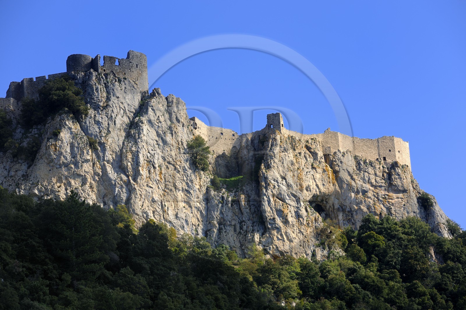 France, Aude (11), Pays Cathare, le château de Peyrepertuse du XIIe siecle