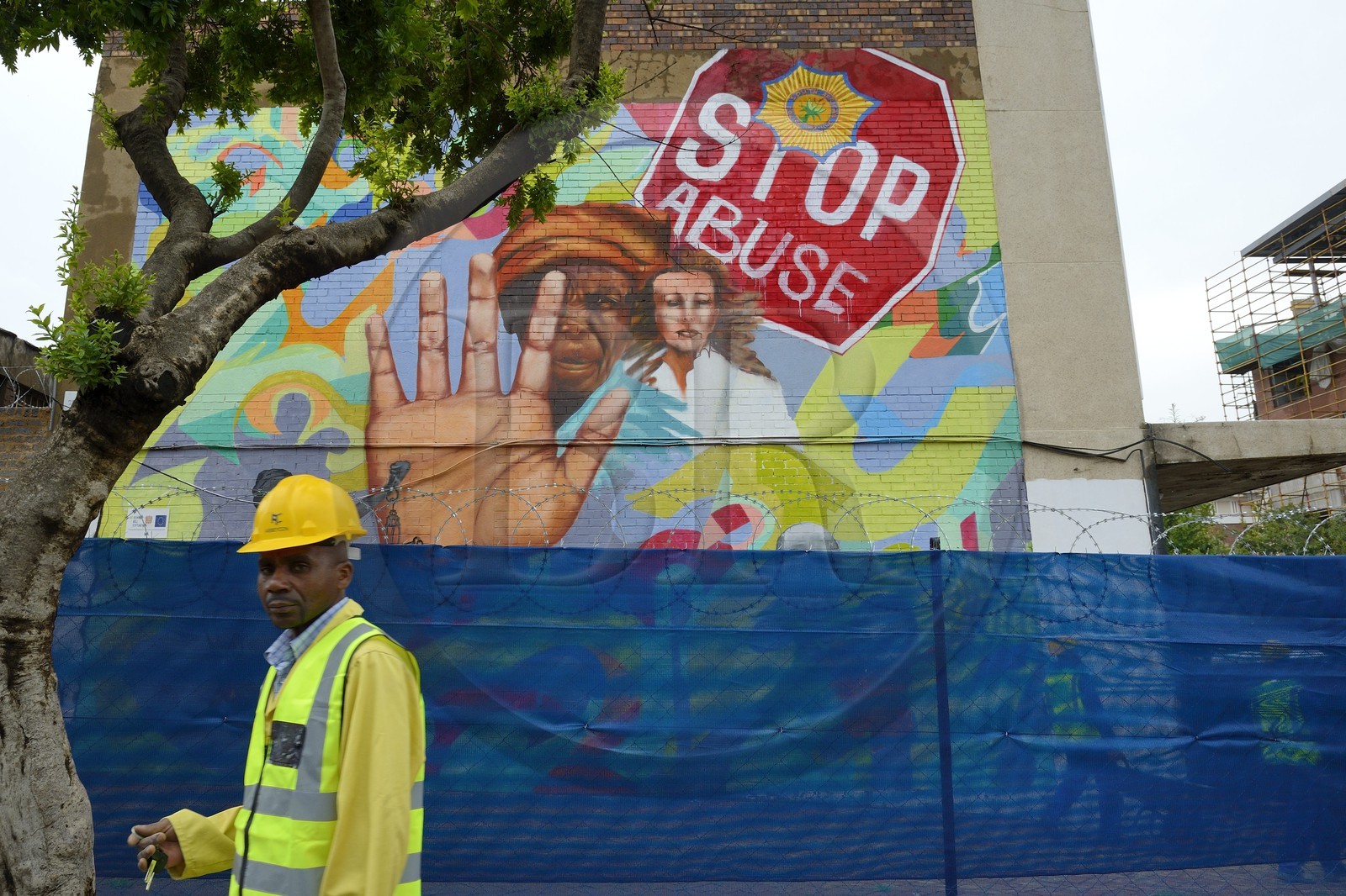 South Africa, Gauteng Province, Johannesburg, CBD (Central Business District), Newtown, murals in Miriam Makeba street