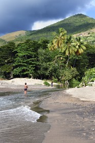 Caribbean, Dominica Island, Coulibistrie, Batalie Beach and estuary of the Coulibistrie river