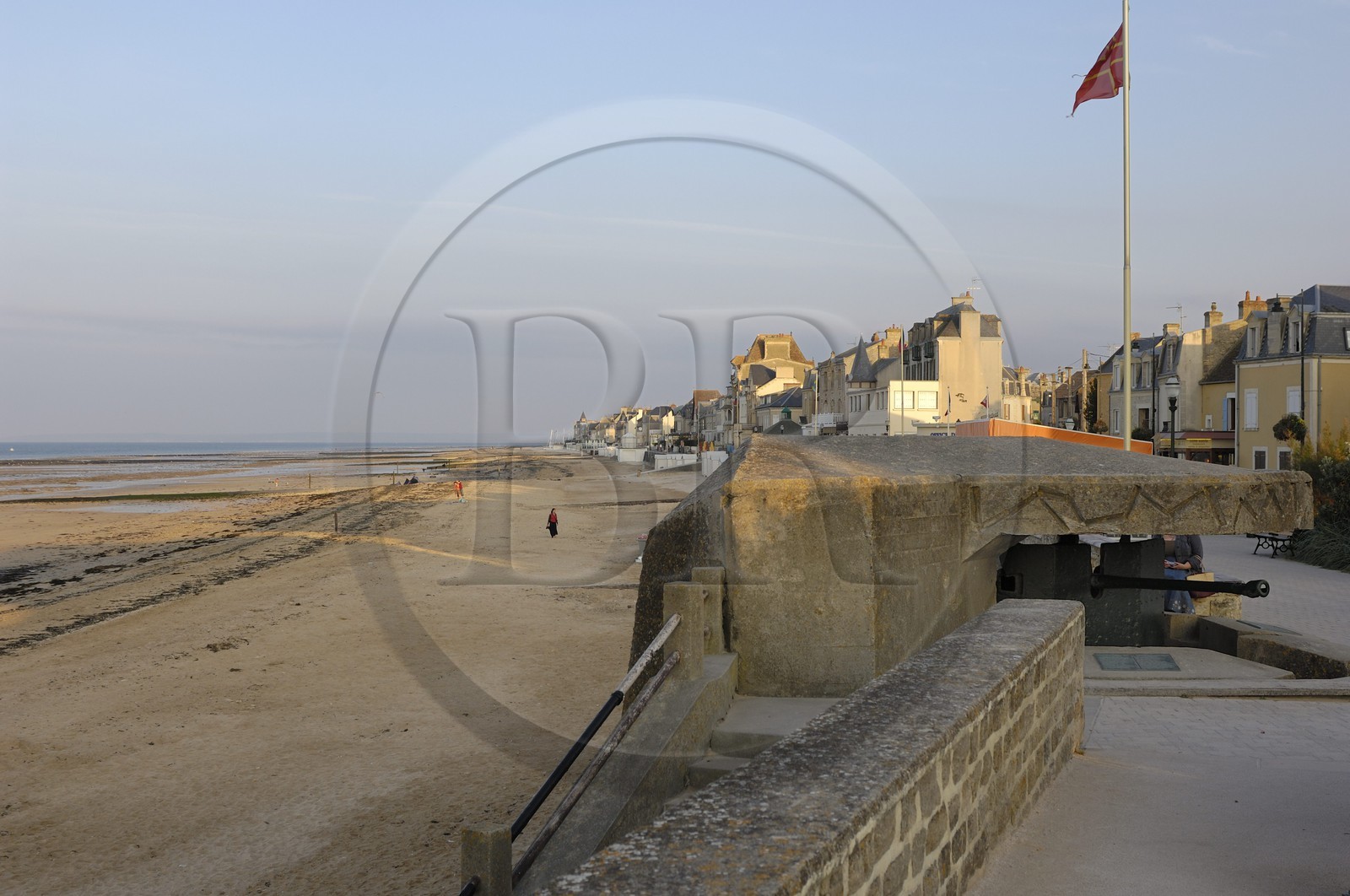 France, Calvados (14), Cote de Nacre, Saint-Aubin-sur-Mer, le bord de mer