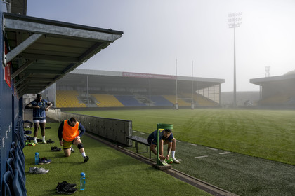 France, Nièvre (58), Sermoise-sur-Loire, stade du Pré-Fleuri, séance d'entrainement des joueurs de l'USON Nevers Rugby