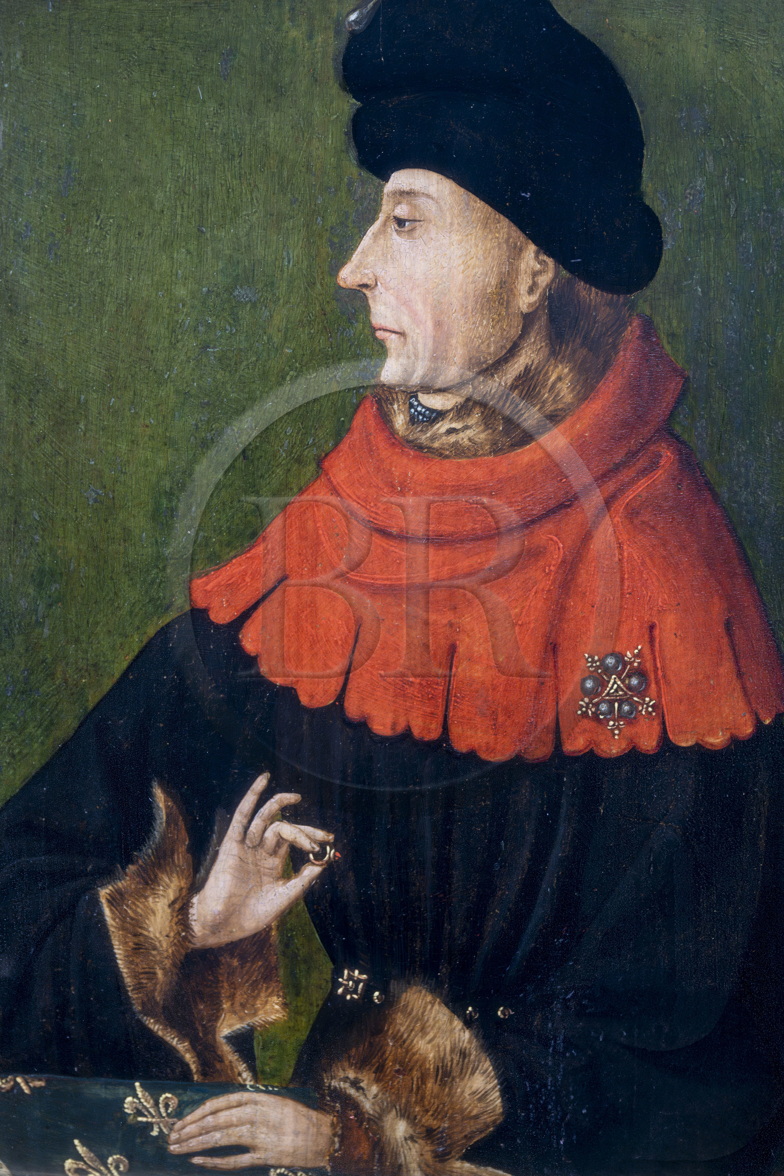 France, Cote d'Or, Dijon, area listed as World Heritage by UNESCO, Museum of Fine Arts in the former palace of the Dukes of Burgundy, portraits of the Dukes of Burgundy (detail), Jean sans Peur (from 1404 to 1419)