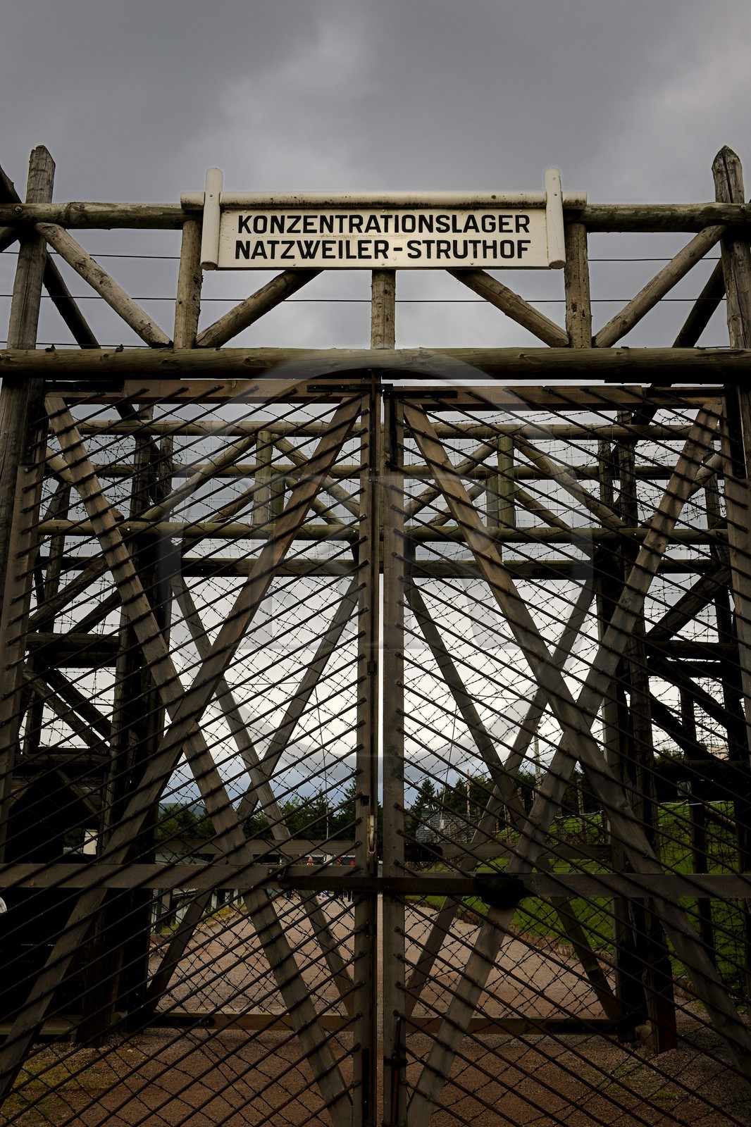 France, Bas Rhin, Schirmeck Area, concentration camp of Struthof Natzwiller, entrance Gate
