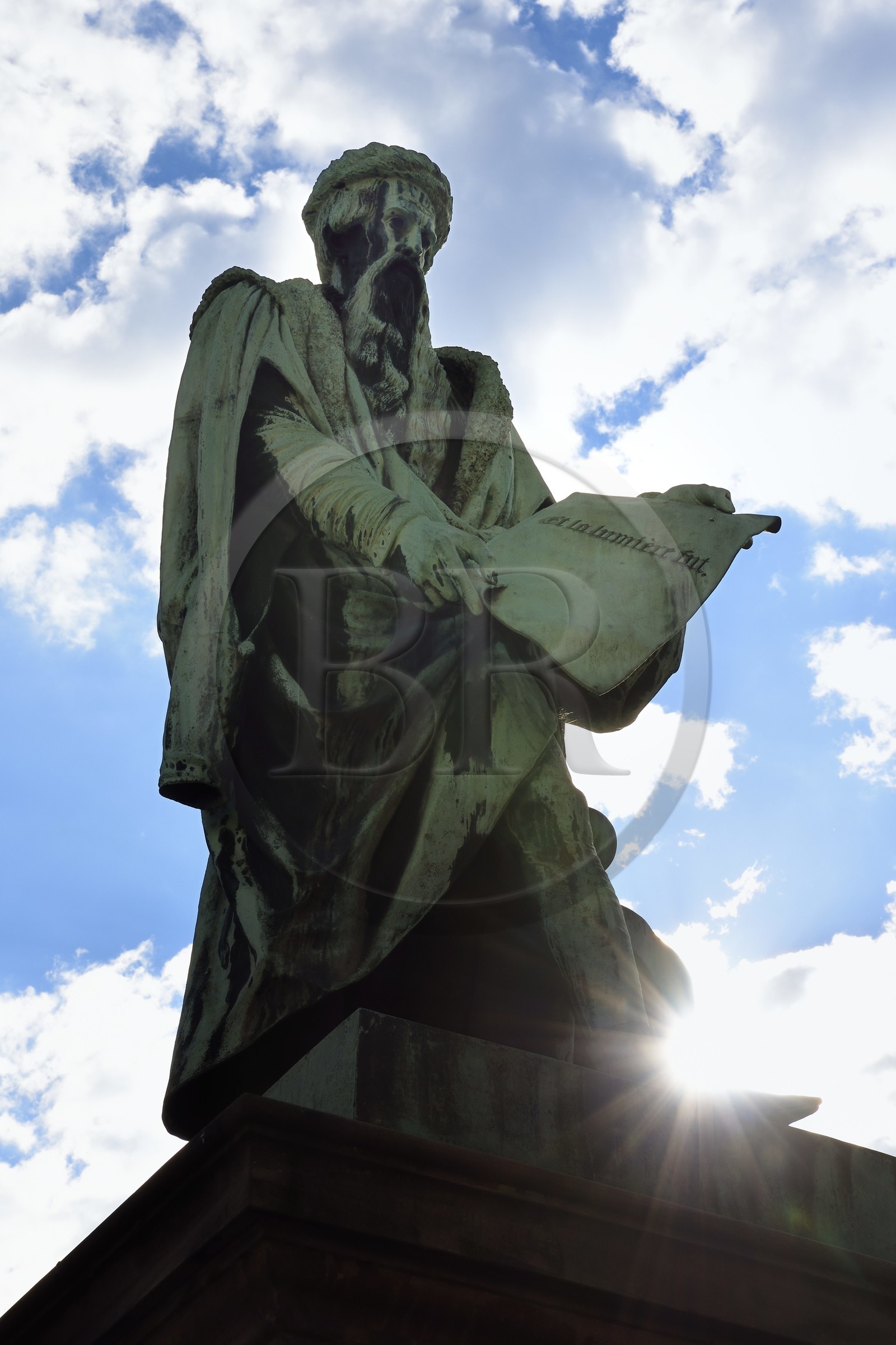 France, Bas Rhin, Strasbourg, old town listed as World Heritage by UNESCO, Place Gutenberg, the statue of Gutenberg by the sculptor David d'Angers