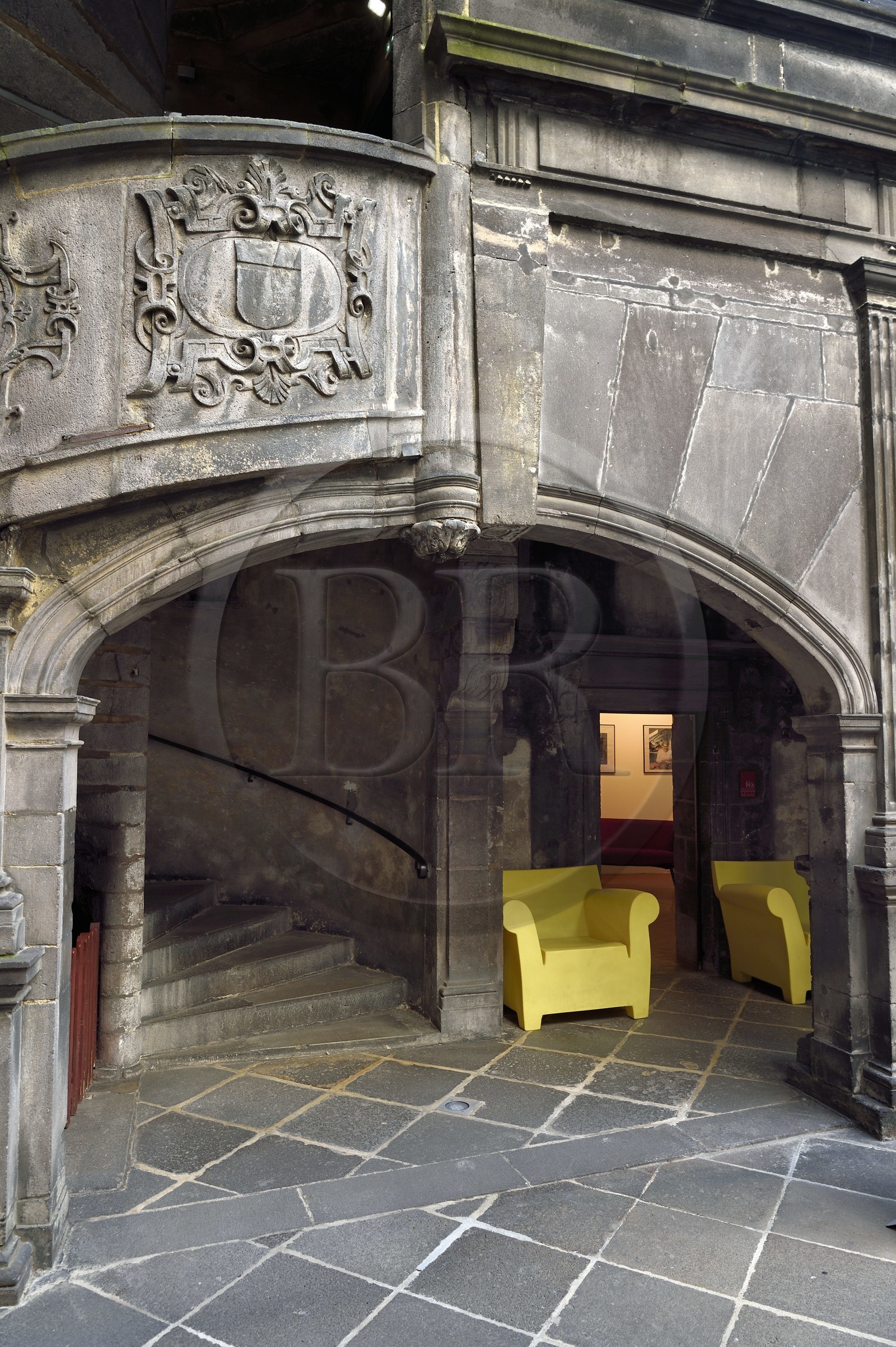 France, Puy-de-Dôme (63), Clermont-Ferrand, Hotel Fontfreyde à l'angle de la rue des Gras et de la rue Saint Pierre, hotel particulier Renaissance abritant le musée du Ranquet