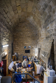 France, Finistère, Morlaix bay, Plouezoc'h, the Taureau castle built by Vauban in the 17th century, former guard room located next to the big door