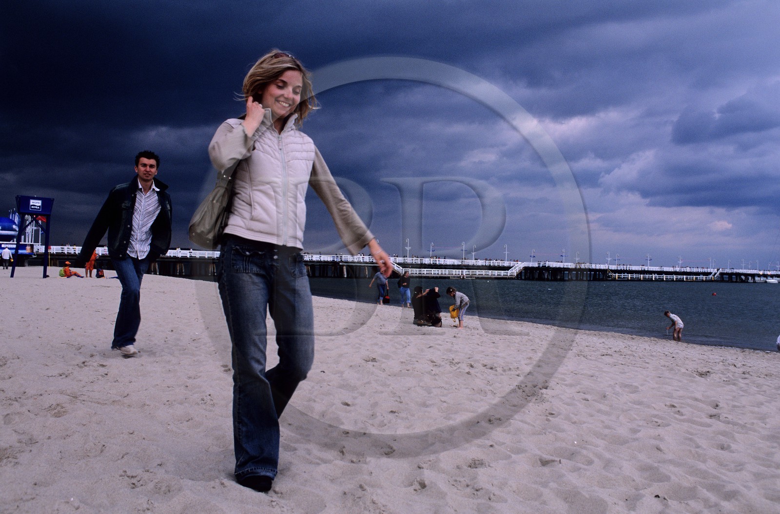 Poland, Eastern Pomerania, Gdansk, the beach and the jetty of Sopot