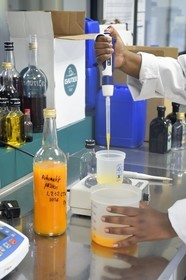 France, Reunion island (French overseas department), Saint Pierre, estate of the Isautier distillery, laboratory for analysis and design of new rum arrangements