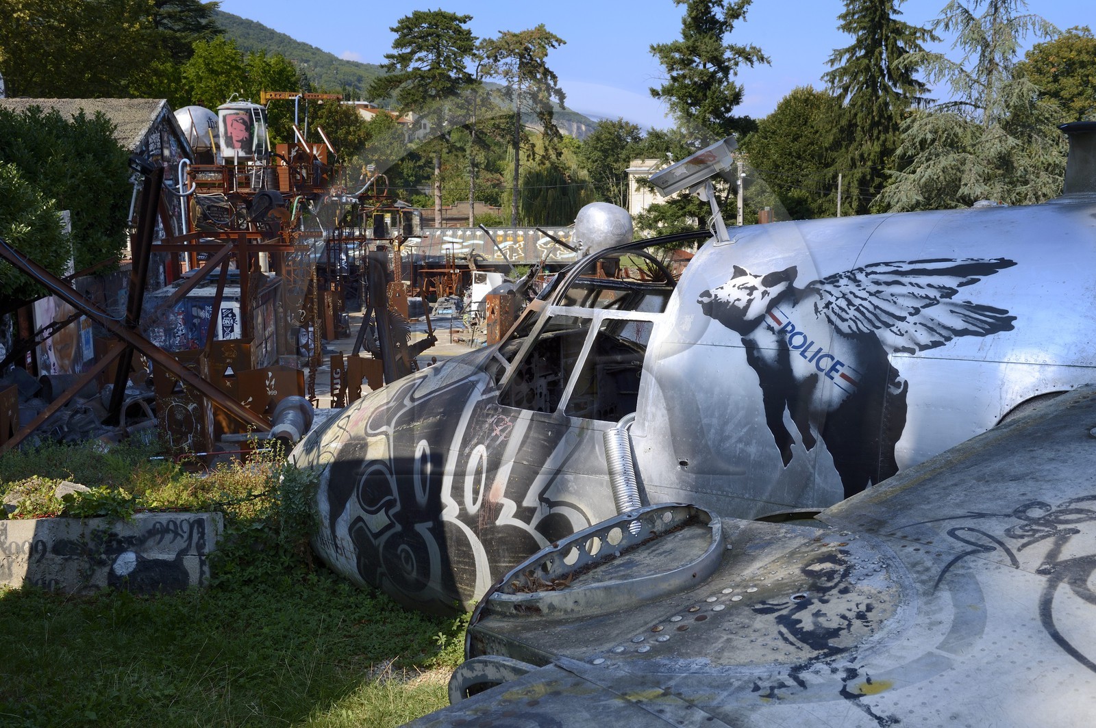 France, Rhone, Saint-Romain-au-Mont-d'Or, the Abode of Chaos (la Demeure du Chaos), the artwork is based around the endless transformation of the artist Thierry Ehrmann's 17th century home into a replica war zone at the image of this world