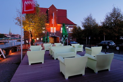 Allemagne, Breme (Bremen), terrasse de caf