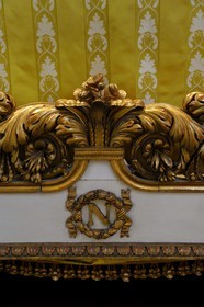 Italie, Toscane, l’Ile d’Elbe, Portoferraio, la maison de Napoléon 1er dans le Palazzina dei Mulini, le lit de l'empereur