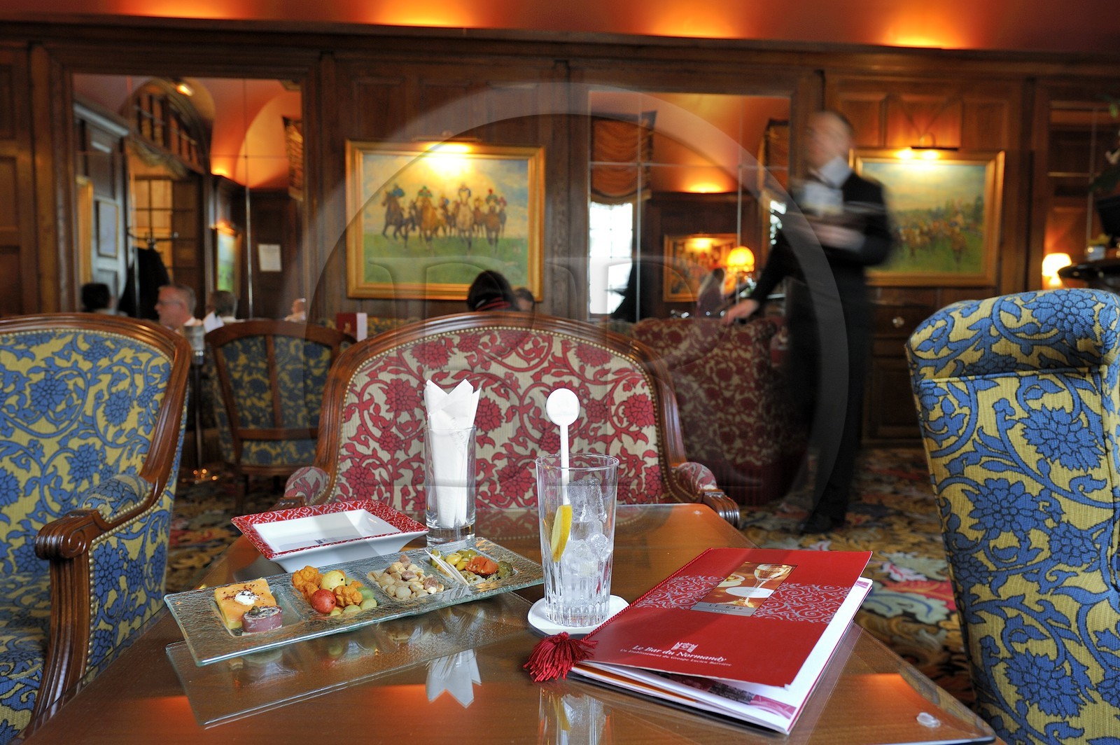 France, Calvados (14), Pays d'Auge, Deauville, le bar de l'Hôtel Normandy (groupe Barrière), le bar