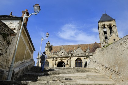 France, Val-d'Oise (95), le village de Vétheuil et son église Notre Dame peinte par Claude Monet