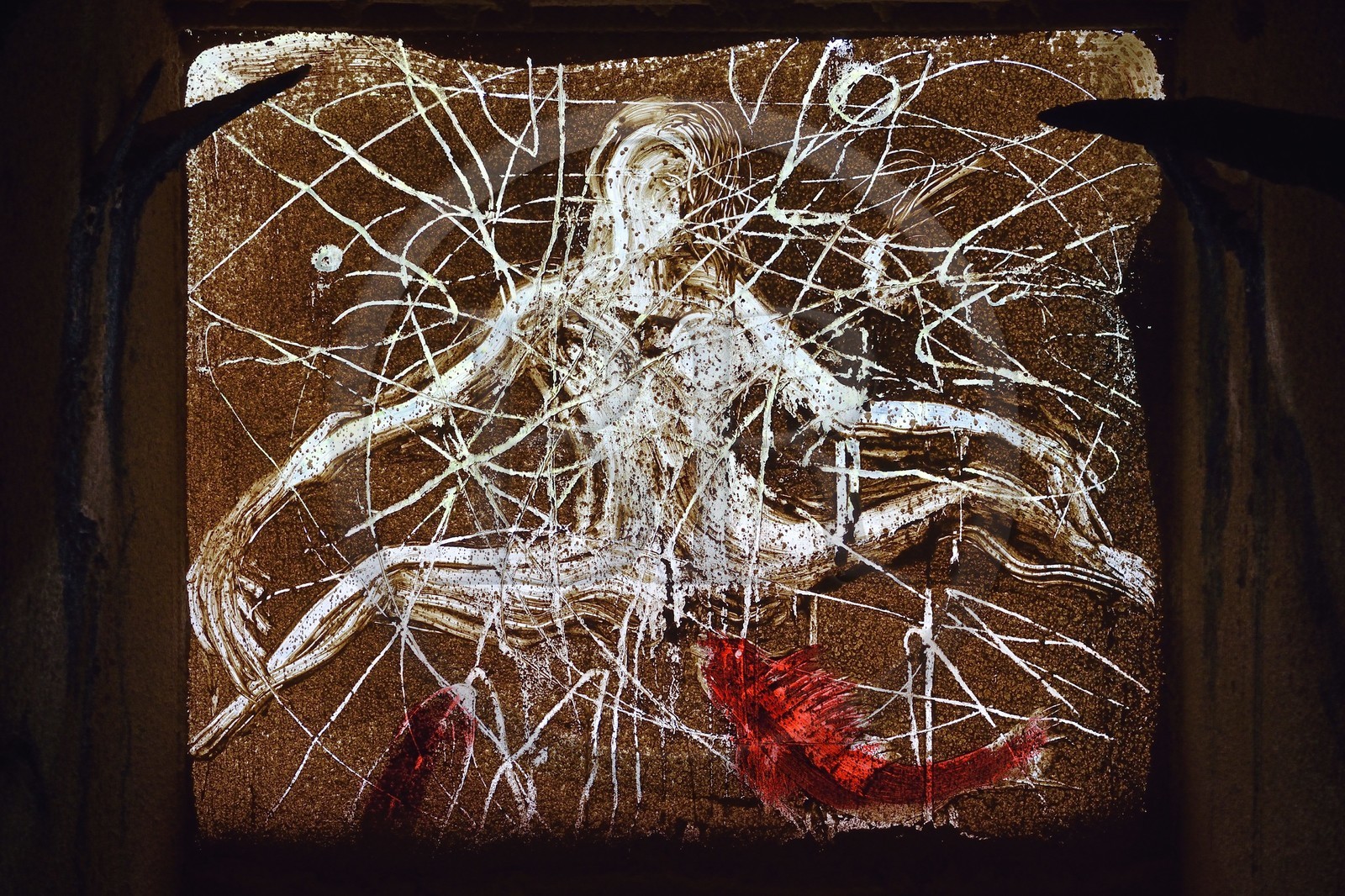 France, Var (83), Iles d'Hyères, parc national de Port Cros, Ile de Porquerolles, la Fondation Carmignac, l'exposition Ressac oeuvre de Miquel Barcelo métamorphose toute la galerie voutée de la Villa